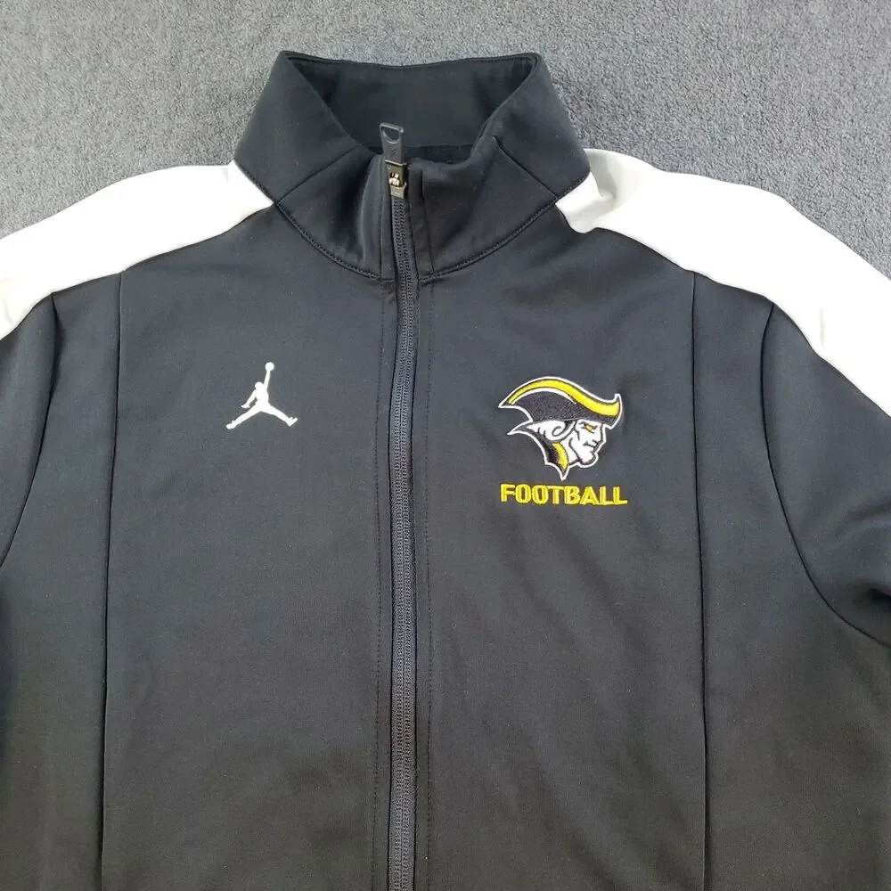 Jordan Patriots Football Jacket Adult Medium Black Full Zip Track Jumpman Logo